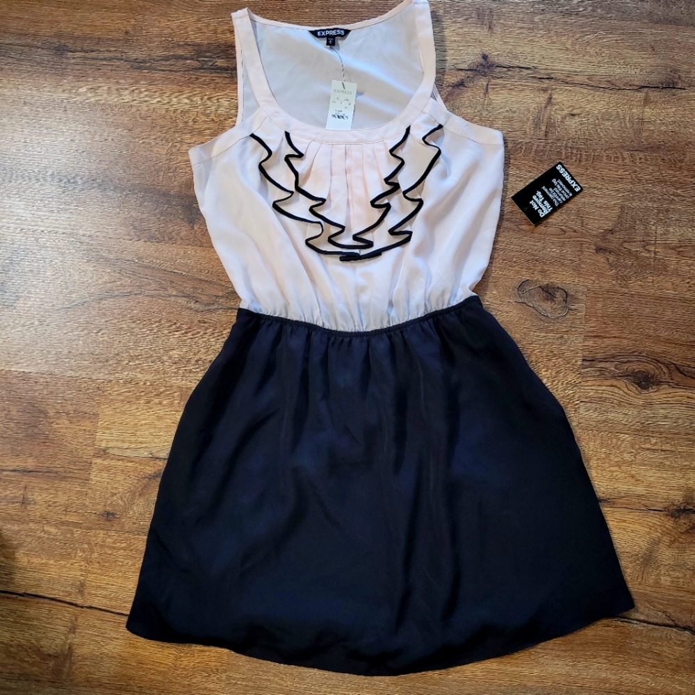 Express tuxedo inspired sleeveless dress